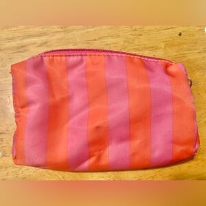 London soho NY Pink and Orange Striped Pouch